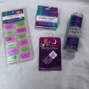 Bundle (4) of Ladies Night/Bride to be party game items.  All new in pkg.